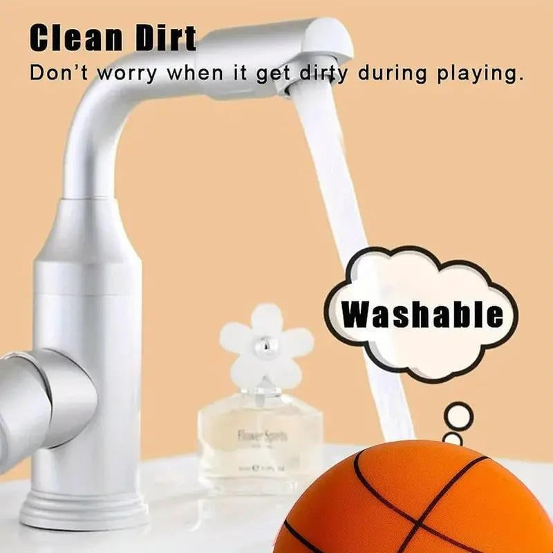 Silent Basketball Set, 2 Counts/Set Including 1 Count Indoor Silent Basketball and 1 Count Basketball Hoop, Rebound Basketball Toy for Indoor Training, Christmas Gift