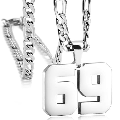 Number Necklaces for Mens, Athletes Stainless Steel Sport Number Pendant Chain for Baseball/Basketball/Football Team Inspiration Jewelry Accessory