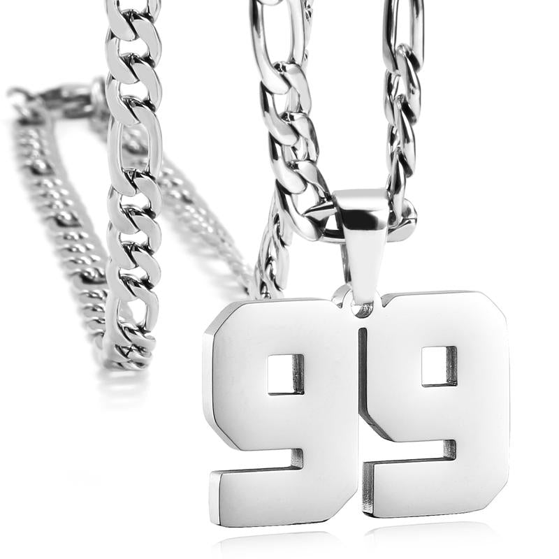 Number Necklaces for Mens, Athletes Stainless Steel Sport Number Pendant Chain for Baseball/Basketball/Football Team Inspiration Jewelry Accessory