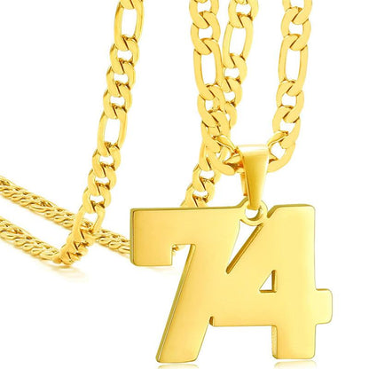 Springtok Stainless Steel Necklace Golden Athlete Men'S Sports Number Necklace Men'S Daily Wear Gift