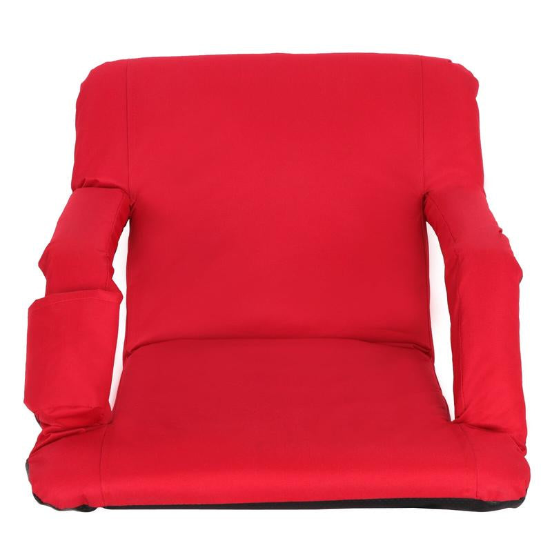 ZENY 5 Reclining Folding Stadium Seat Bleacher Chair Comfortable Cushion Red