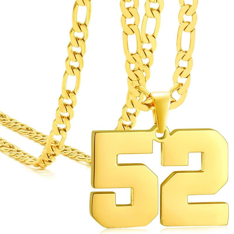Springtok Stainless Steel Necklace Golden Athlete Men'S Sports Number Necklace Men'S Daily Wear Gift