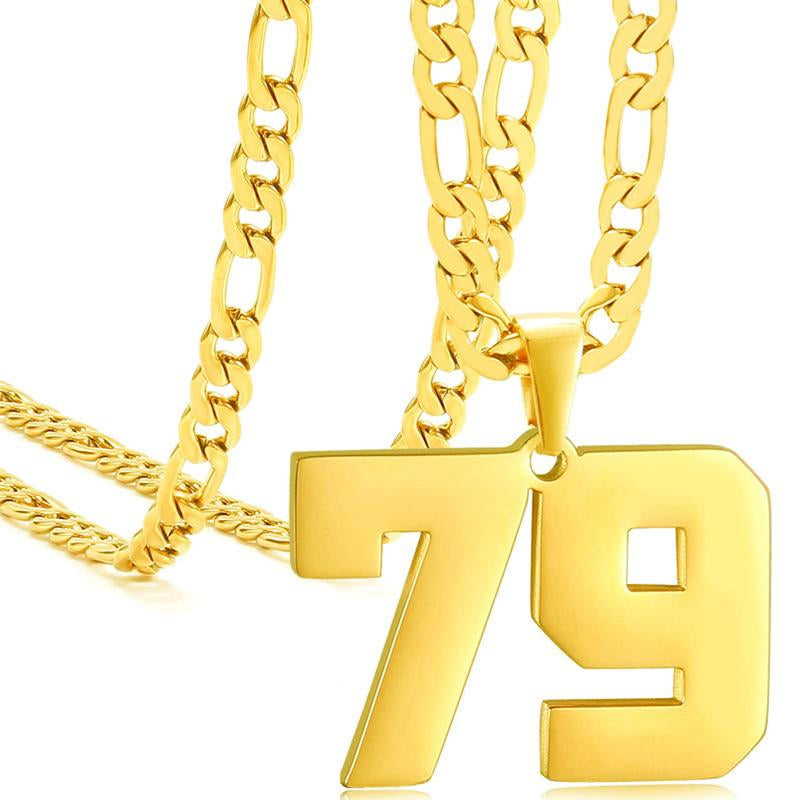 Springtok Stainless Steel Necklace Golden Athlete Men'S Sports Number Necklace Men'S Daily Wear Gift