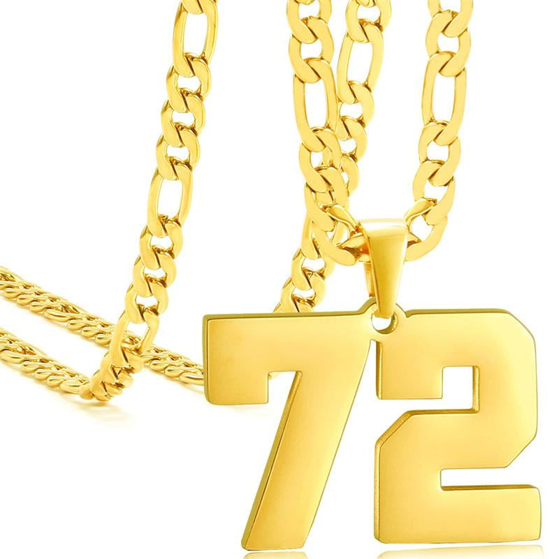 Springtok Stainless Steel Necklace Golden Athlete Men'S Sports Number Necklace Men'S Daily Wear Gift