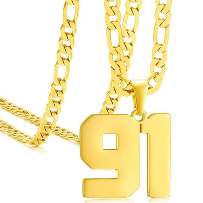 Springtok Stainless Steel Necklace Golden Athlete Men'S Sports Number Necklace Men'S Daily Wear Gift