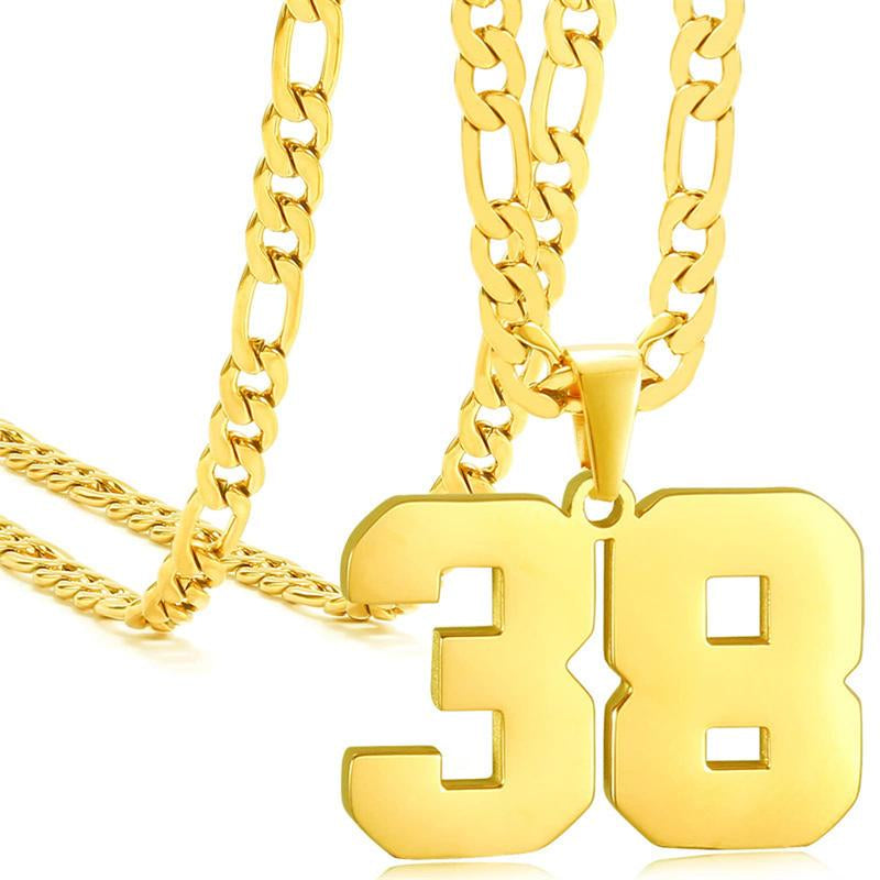 Springtok Stainless Steel Necklace Golden Athlete Men'S Sports Number Necklace Men'S Daily Wear Gift