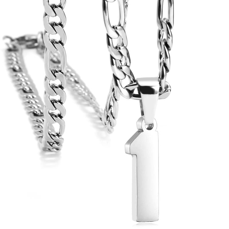 Number Necklaces for Mens, Athletes Stainless Steel Sport Number Pendant Chain for Baseball/Basketball/Football Team Inspiration Jewelry Accessory