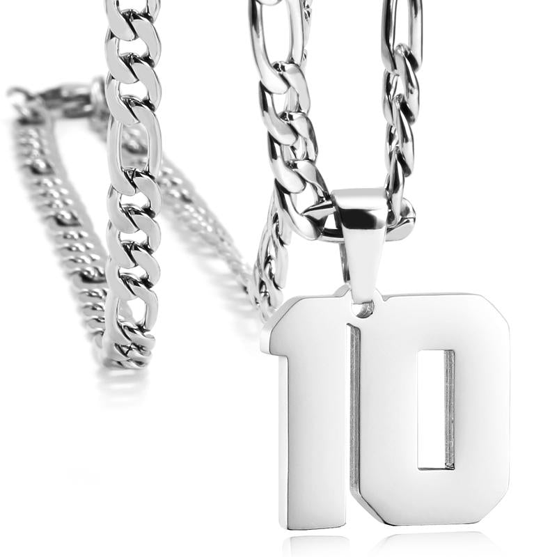 Number Necklaces for Mens, Athletes Stainless Steel Sport Number Pendant Chain for Baseball/Basketball/Football Team Inspiration Jewelry Accessory