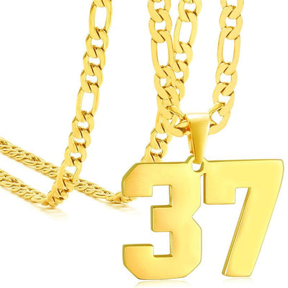 Springtok Stainless Steel Necklace Golden Athlete Men'S Sports Number Necklace Men'S Daily Wear Gift