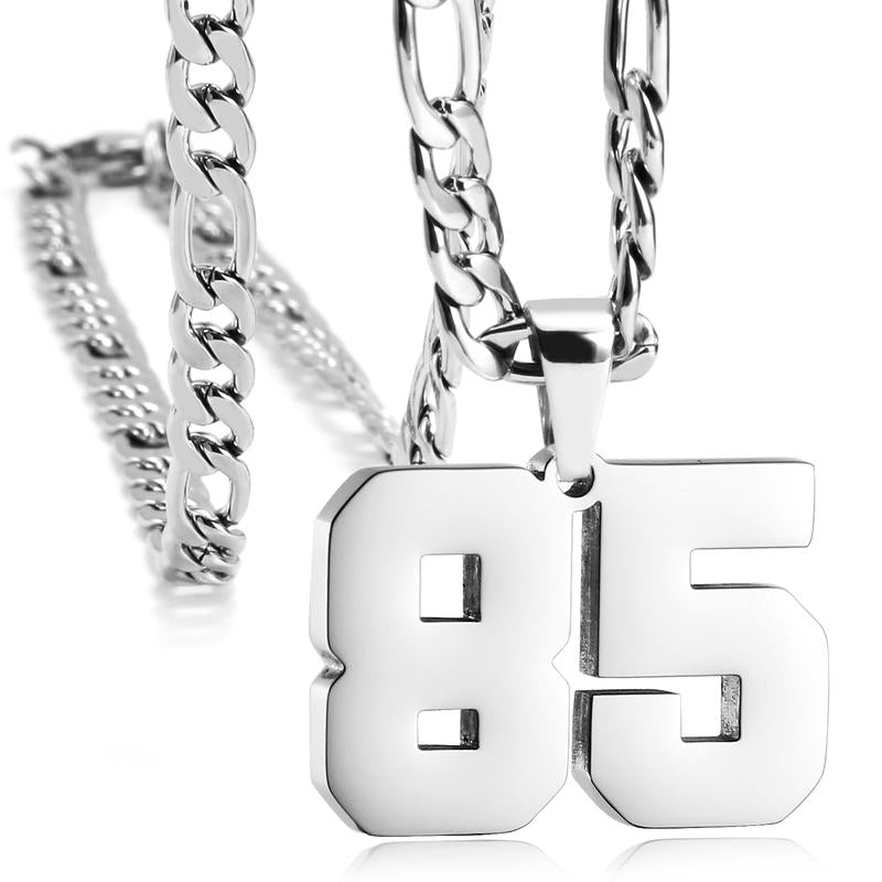 Number Necklaces for Mens, Athletes Stainless Steel Sport Number Pendant Chain for Baseball/Basketball/Football Team Inspiration Jewelry Accessory