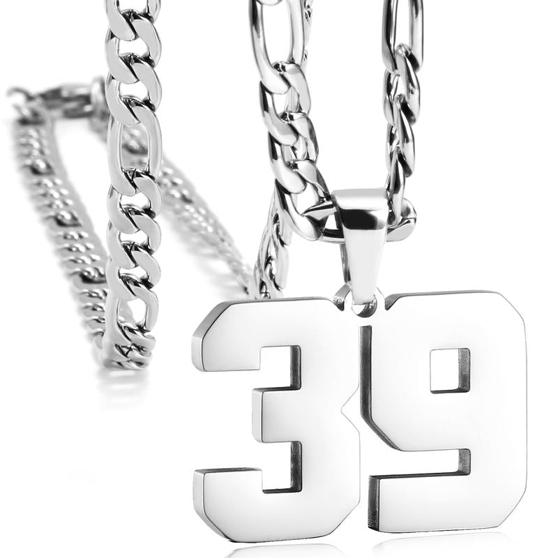 Number Necklaces for Mens, Athletes Stainless Steel Sport Number Pendant Chain for Baseball/Basketball/Football Team Inspiration Jewelry Accessory