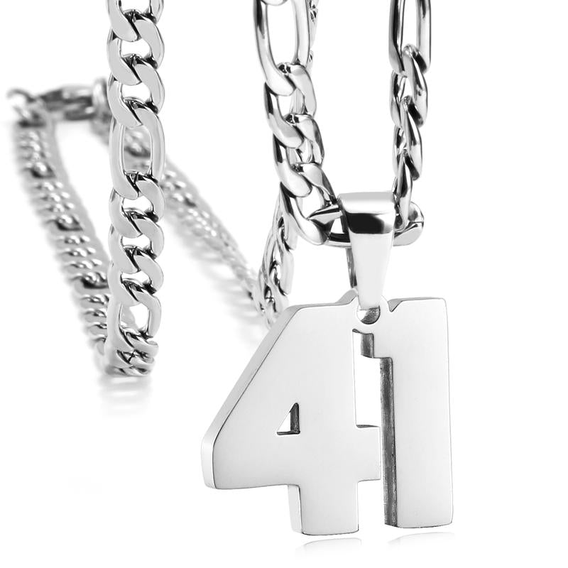 Number Necklaces for Mens, Athletes Stainless Steel Sport Number Pendant Chain for Baseball/Basketball/Football Team Inspiration Jewelry Accessory