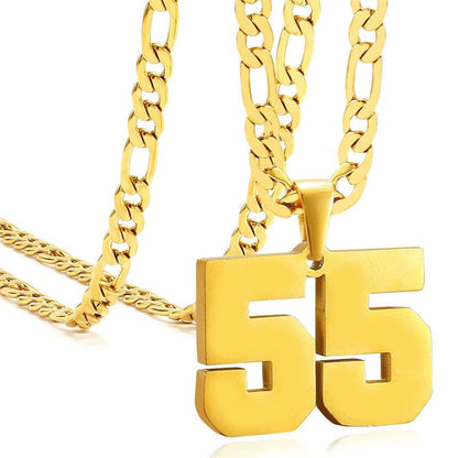 Springtok Stainless Steel Necklace Golden Athlete Men'S Sports Number Necklace Men'S Daily Wear Gift