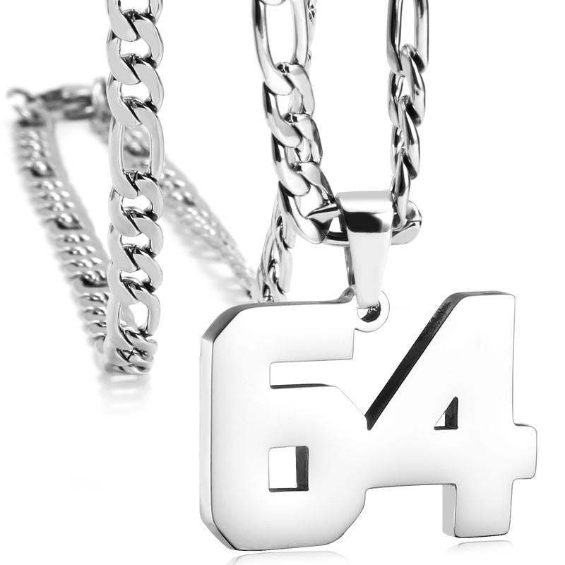 Number Necklaces for Mens, Athletes Stainless Steel Sport Number Pendant Chain for Baseball/Basketball/Football Team Inspiration Jewelry Accessory
