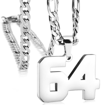Number Necklaces for Mens, Athletes Stainless Steel Sport Number Pendant Chain for Baseball/Basketball/Football Team Inspiration Jewelry Accessory