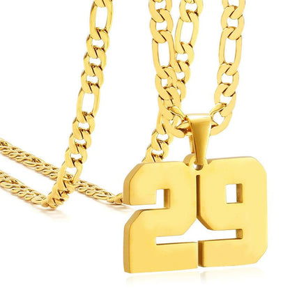 Springtok Stainless Steel Necklace Golden Athlete Men'S Sports Number Necklace Men'S Daily Wear Gift