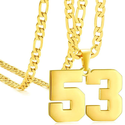 Springtok Stainless Steel Necklace Golden Athlete Men'S Sports Number Necklace Men'S Daily Wear Gift