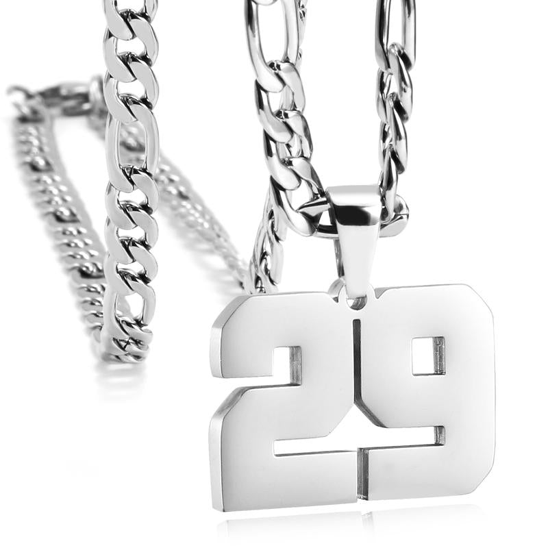Number Necklaces for Mens, Athletes Stainless Steel Sport Number Pendant Chain for Baseball/Basketball/Football Team Inspiration Jewelry Accessory