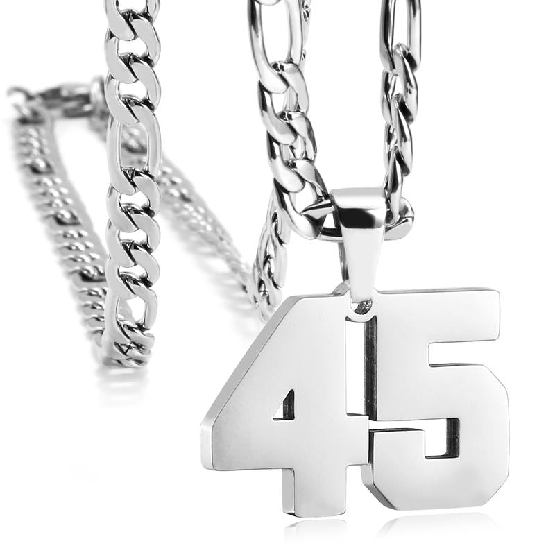 Number Necklaces for Mens, Athletes Stainless Steel Sport Number Pendant Chain for Baseball/Basketball/Football Team Inspiration Jewelry Accessory