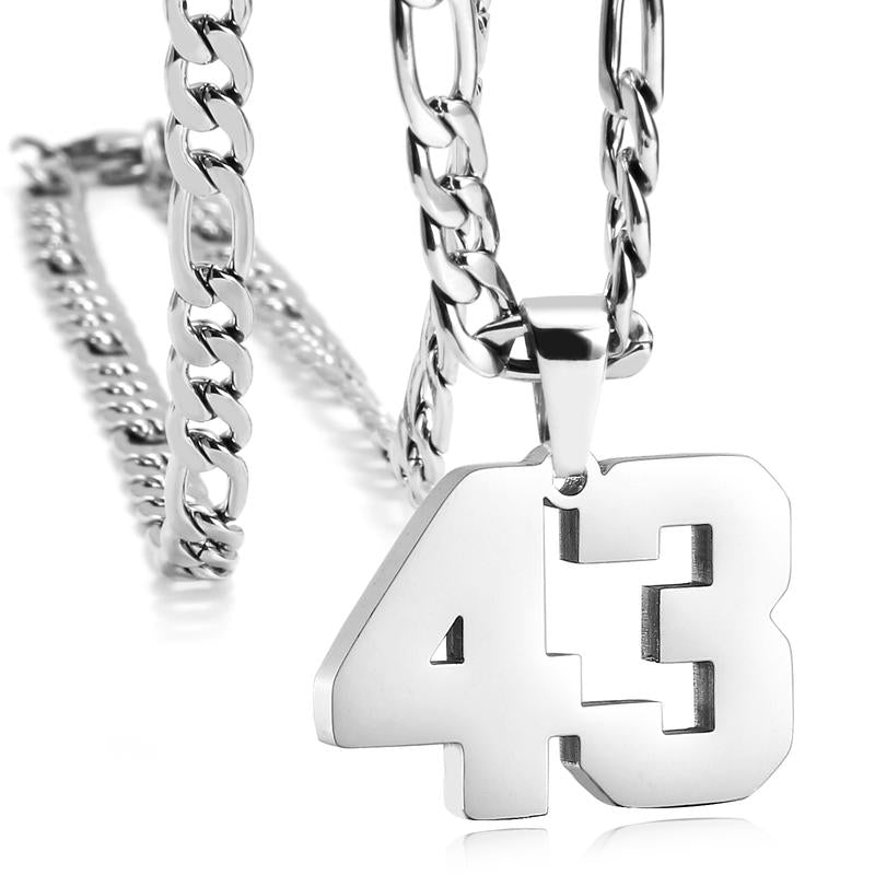 Number Necklaces for Mens, Athletes Stainless Steel Sport Number Pendant Chain for Baseball/Basketball/Football Team Inspiration Jewelry Accessory