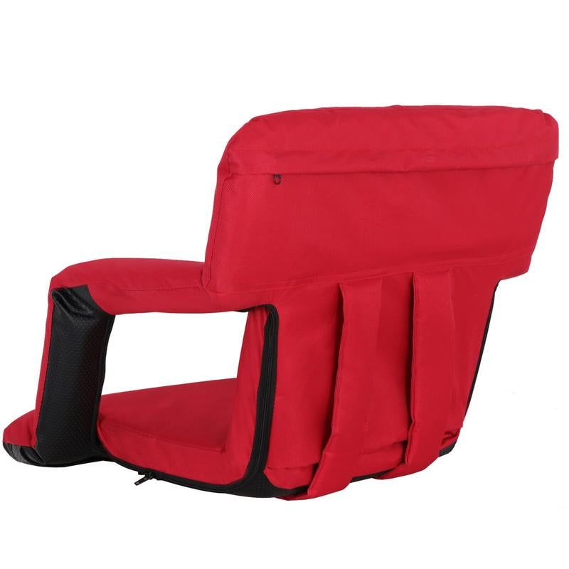 ZENY 5 Reclining Folding Stadium Seat Bleacher Chair Comfortable Cushion Red