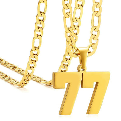 Springtok Stainless Steel Necklace Golden Athlete Men'S Sports Number Necklace Men'S Daily Wear Gift