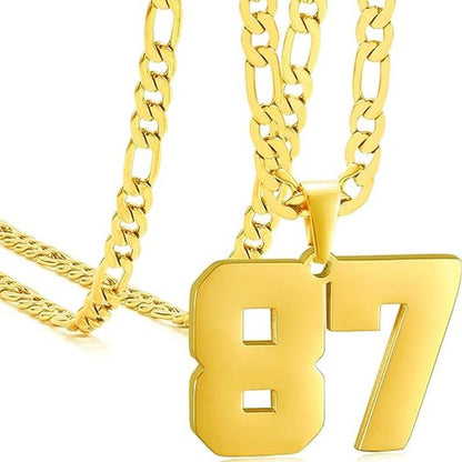 Springtok Stainless Steel Necklace Golden Athlete Men'S Sports Number Necklace Men'S Daily Wear Gift