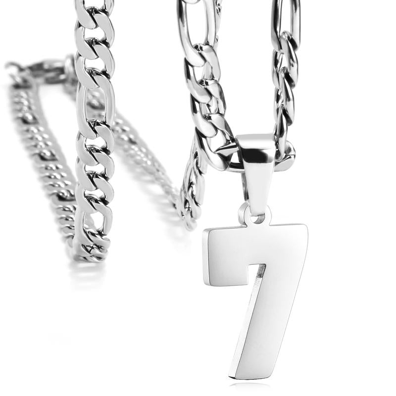 Number Necklaces for Mens, Athletes Stainless Steel Sport Number Pendant Chain for Baseball/Basketball/Football Team Inspiration Jewelry Accessory