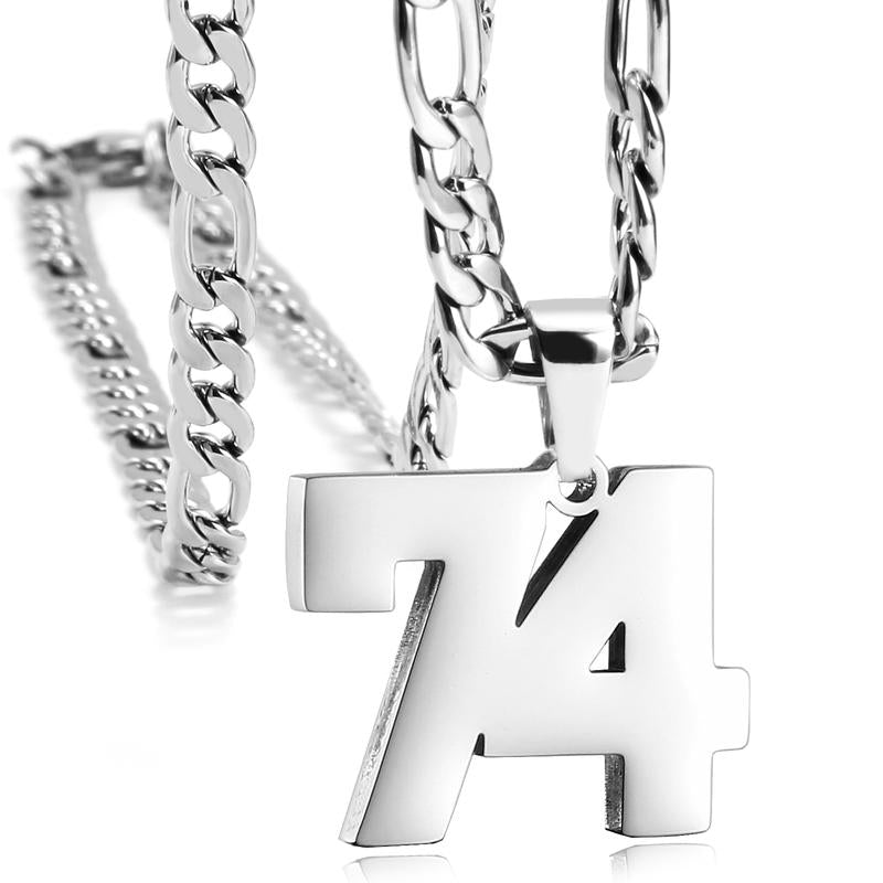 Number Necklaces for Mens, Athletes Stainless Steel Sport Number Pendant Chain for Baseball/Basketball/Football Team Inspiration Jewelry Accessory