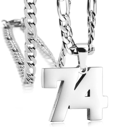 Number Necklaces for Mens, Athletes Stainless Steel Sport Number Pendant Chain for Baseball/Basketball/Football Team Inspiration Jewelry Accessory
