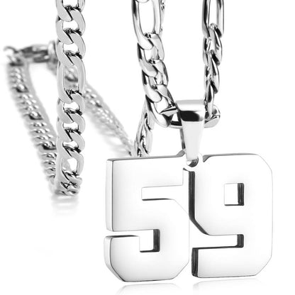 Number Necklaces for Mens, Athletes Stainless Steel Sport Number Pendant Chain for Baseball/Basketball/Football Team Inspiration Jewelry Accessory