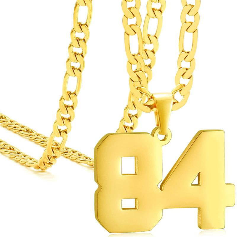 Springtok Stainless Steel Necklace Golden Athlete Men'S Sports Number Necklace Men'S Daily Wear Gift