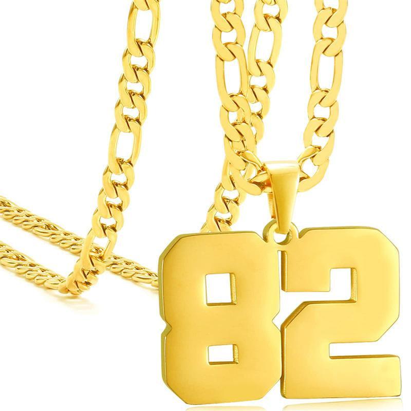 Springtok Stainless Steel Necklace Golden Athlete Men'S Sports Number Necklace Men'S Daily Wear Gift