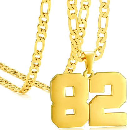 Springtok Stainless Steel Necklace Golden Athlete Men'S Sports Number Necklace Men'S Daily Wear Gift