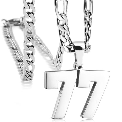 Number Necklaces for Mens, Athletes Stainless Steel Sport Number Pendant Chain for Baseball/Basketball/Football Team Inspiration Jewelry Accessory