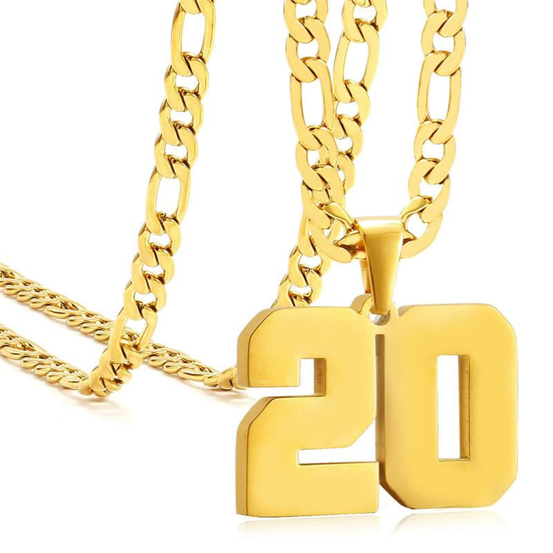 Springtok Stainless Steel Necklace Golden Athlete Men'S Sports Number Necklace Men'S Daily Wear Gift