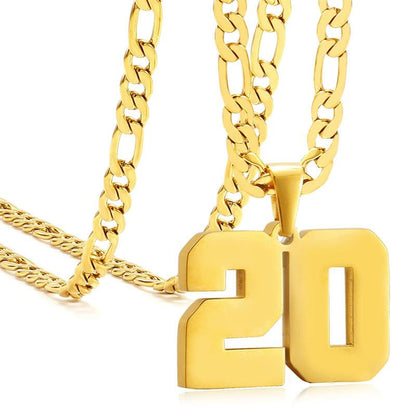 Springtok Stainless Steel Necklace Golden Athlete Men'S Sports Number Necklace Men'S Daily Wear Gift