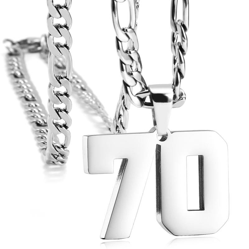 Number Necklaces for Mens, Athletes Stainless Steel Sport Number Pendant Chain for Baseball/Basketball/Football Team Inspiration Jewelry Accessory